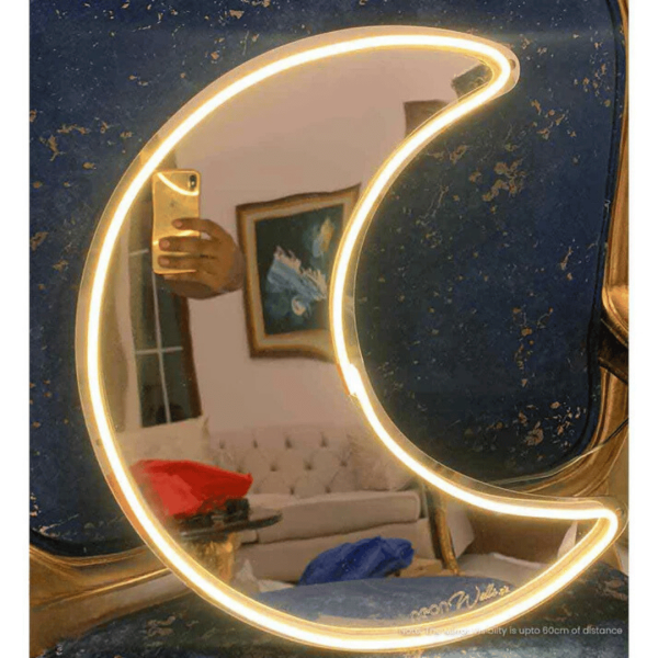 Moon Selfie Neon Mirror - Neon Light