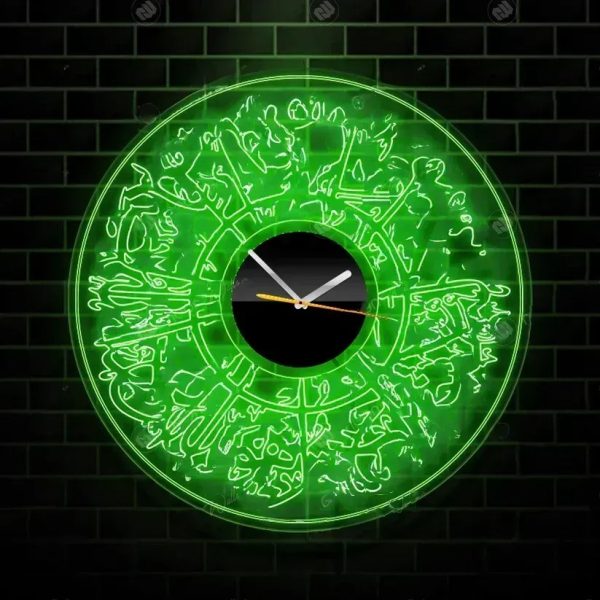 Surah Al Ikhlas Modern Acrylic Neon Clock (12 inches) -Neon Light - Image 2