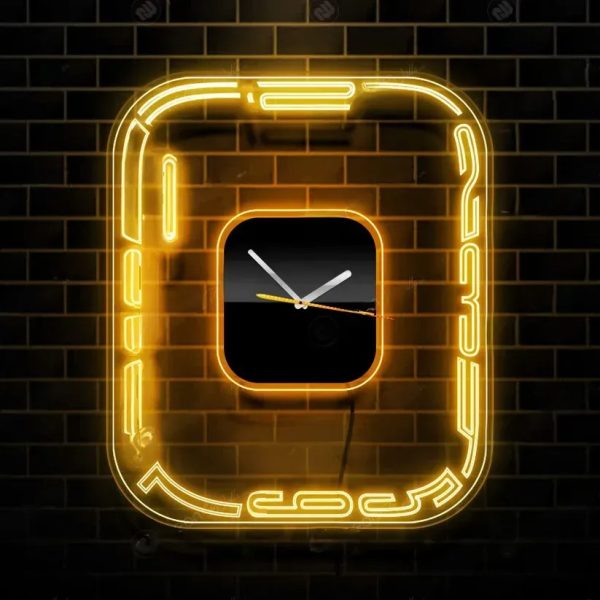 Neon Light iClock Modern Style Acrylic Clock with Neon Backlight (12 inches) - Image 2