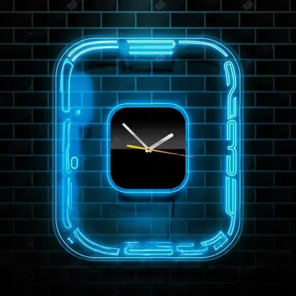 Neon Light iClock Modern Style Acrylic Clock with Neon Backlight (12 inches)