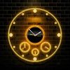 Acrylic Modern Neon Wall Clock With Neon LED Backlight (12 inches) - Neon Light - Image 2
