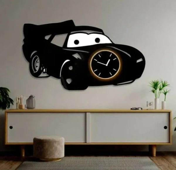 Cars clock 95 (big) kids room clock - Wall Clock