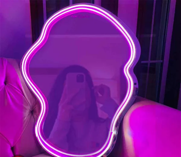 Curvy Shaped Selfie Neon Mirror