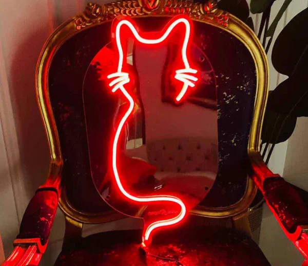 Cute Kitten Shape Neon Selfie Mirror (Larger)