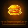 Burger Food UV Neon Sign 🍔 – Light Up Your Space with Tasty Vibes!