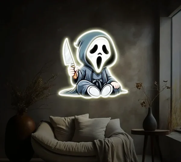 Scary Ghost UV Neon Sign 👻 – Add a Spooky Glow to Your Space! - Image 2