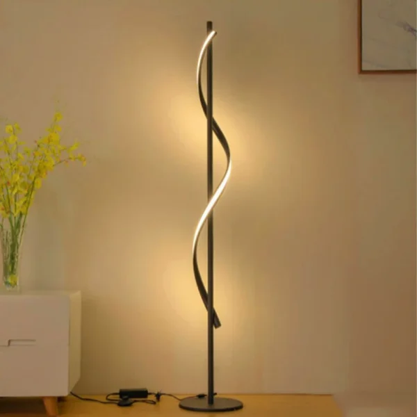 Minimalist Floor Lamp Living Room Bedroom Spiral Neon Lamp (Warm)