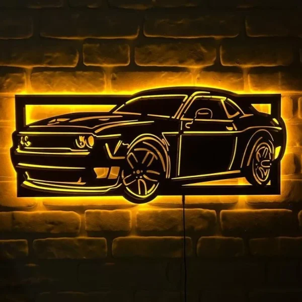 Dodge Car Led Sign Cars Fan Wall Decor