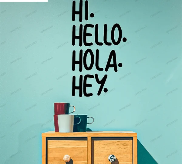 Hi Hello Hola Hey Multi-Language Wall Art Decor - Image 2