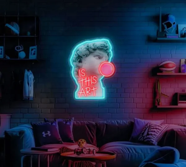 Pop Art David UV Neon Sign 🌟 – Illuminate Your Space with Art and Style - Image 2