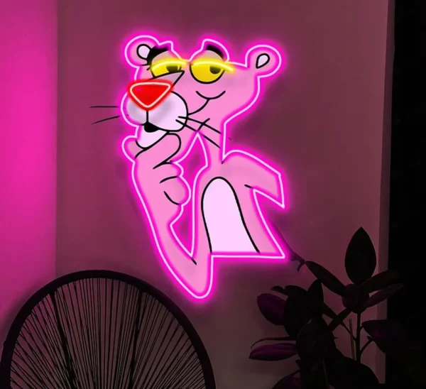 Vintage Pink Panther UV Neon Sign 🎀 – Add Retro Charm with a Funky Glow!