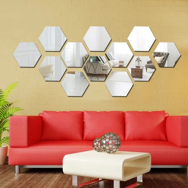 Acrylic Hexagon wall decor Mirror - Wall Decorations - Image 2