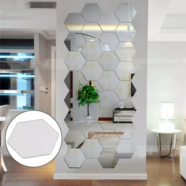 Acrylic Hexagon wall decor Mirror - Wall Decorations - Image 3