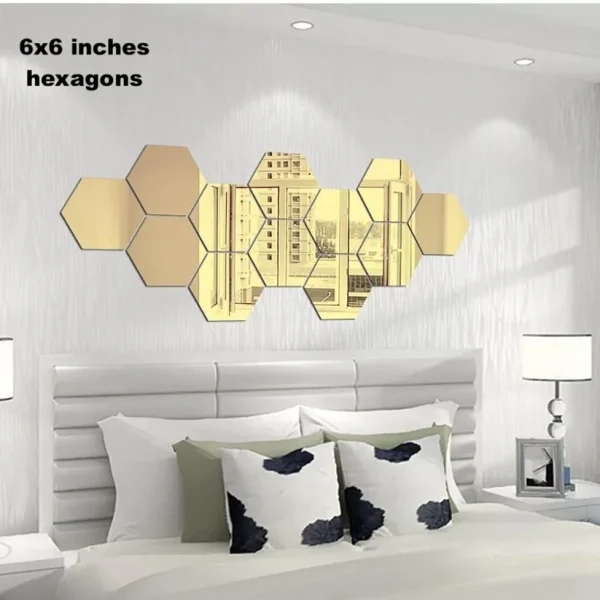 Acrylic Hexagon wall decor Mirror - Wall Decorations - Image 5