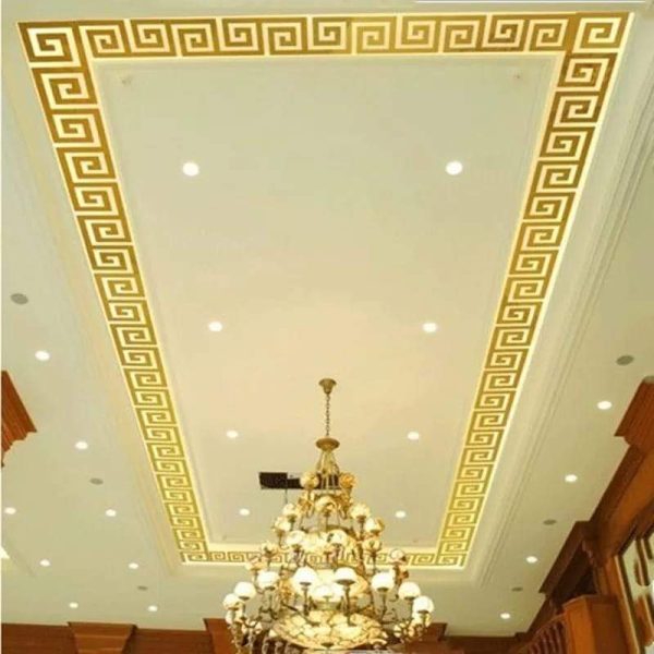 Building Acrylic Border Mirror Decor (Gold) - Image 2