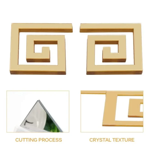 Building Acrylic Border Mirror Decor (Gold) - Image 3