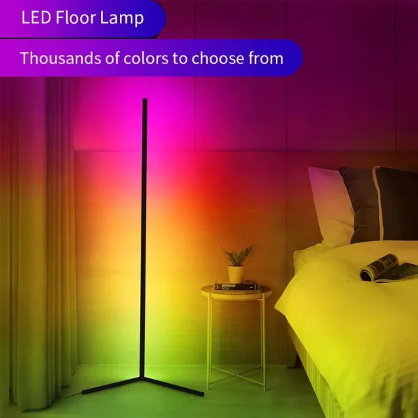 Floor Standing Multi Color Corner Neon Lamp with RGB Remote controller - Image 3