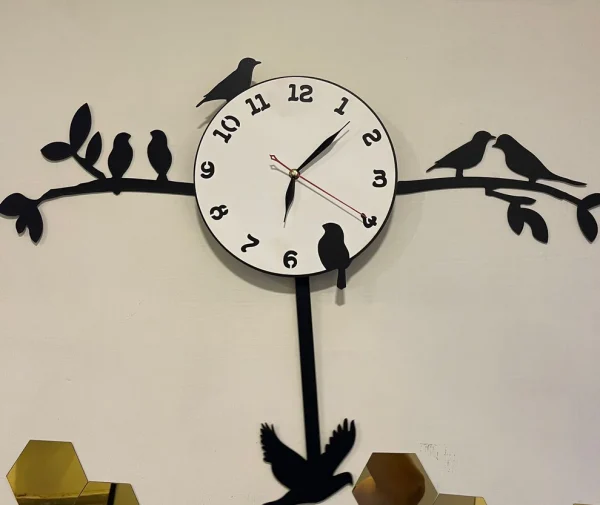 Birds on Branches Scenic Pendulum Clock