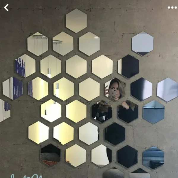 Acrylic Hexagon wall decor Mirror - Wall Decorations - Image 4