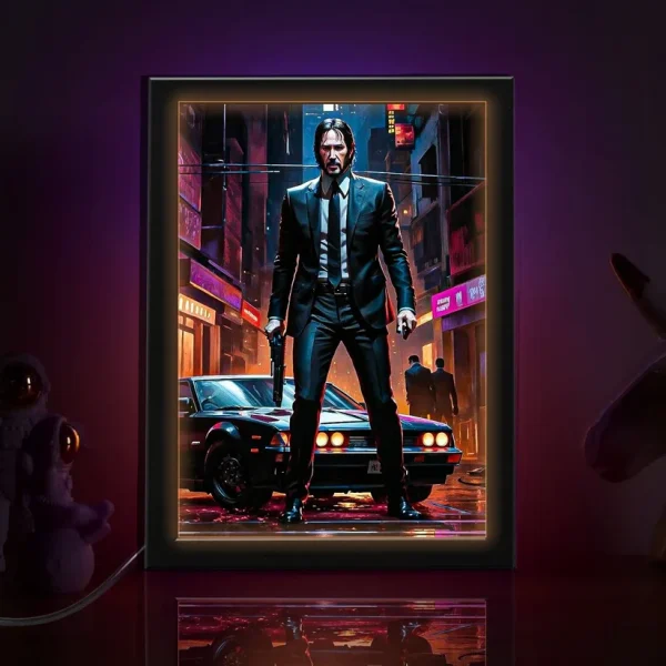 John Wick Action Movie Poster | Poster Neon Light Box - Image 2