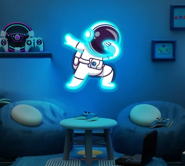 Astronaut Dab UV Neon Sign – Bring Space Vibes to Your Space! - Image 2