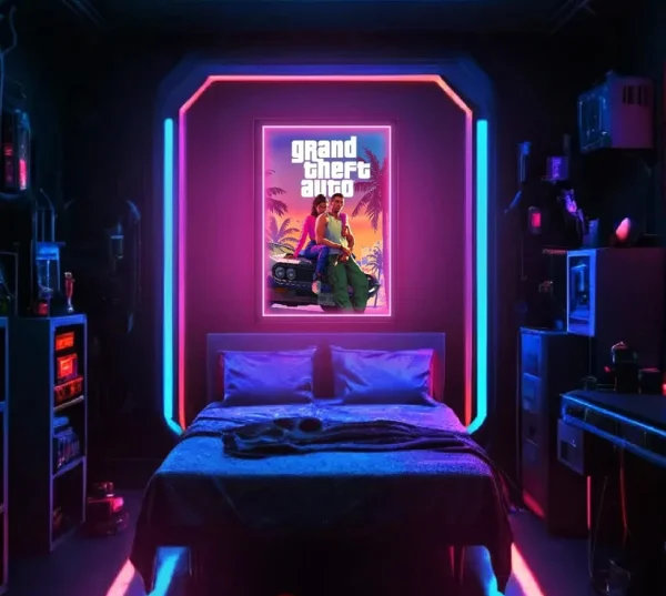 GTA 6 VI - UV LED Neon Sign - Grand Theft Auto