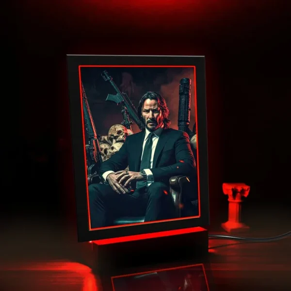 John Wick Action Movie Poster | Poster Neon Light Box - Image 3