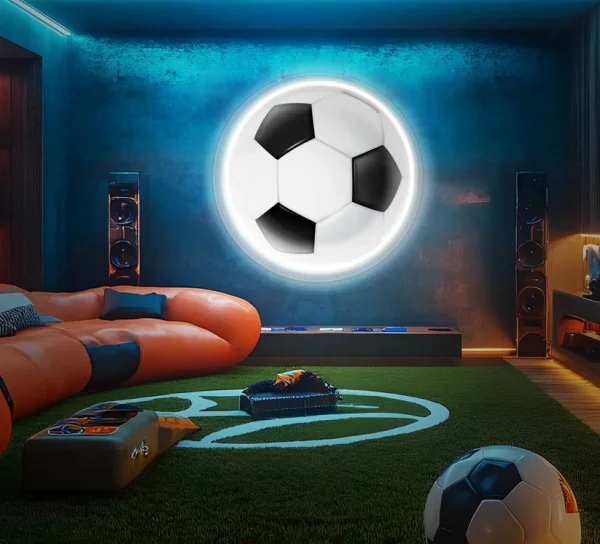 Football UV LED Neon Sign ⚽ – Light Up Your Love for the Game!