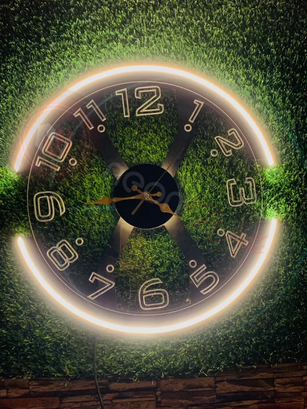 Premium X Shape Neon Clock Modern Style Ambient Light - Image 2